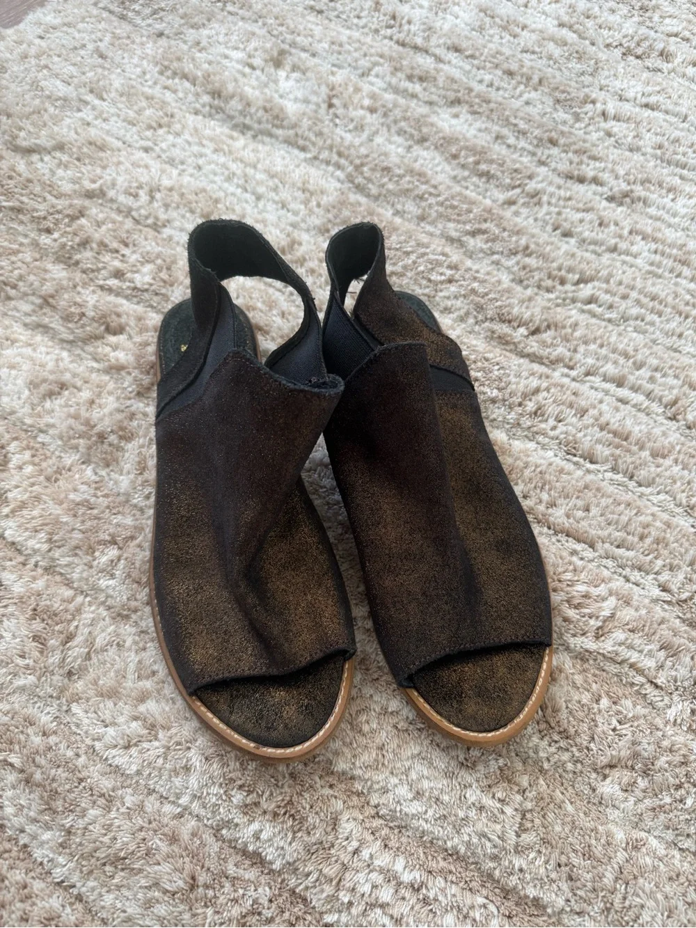 Musse & Cloud Brown Open-Toe Slingback Sandals